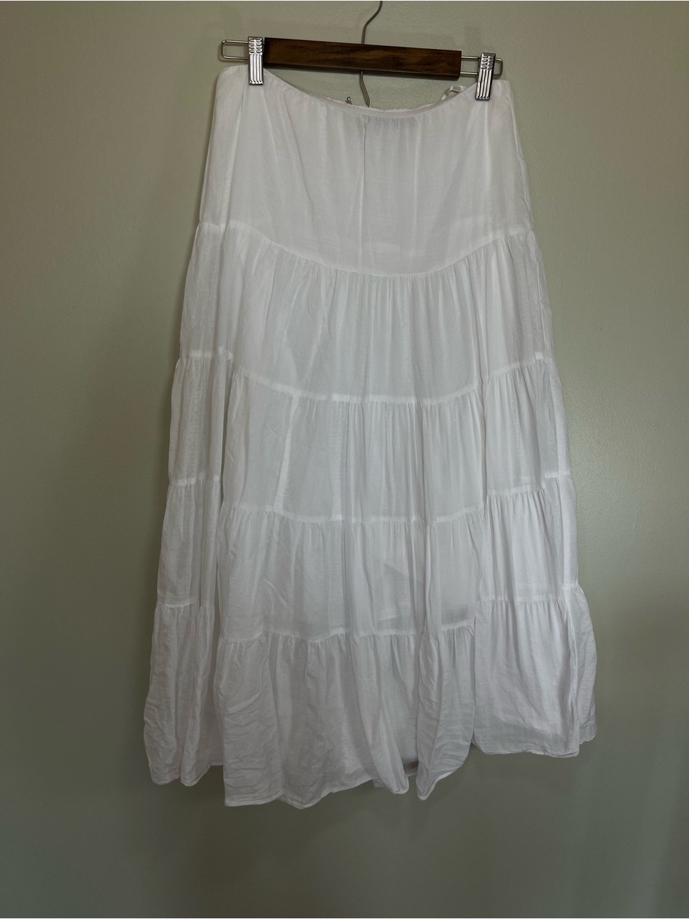 Lauren Ralph Lauren White Tiered Lined Maxi Skirt Size XS 100% Cotton